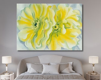 Gele cactus van Georgia O'Keeffe poster canvas muurkunst, Georgia O'Keeffe kunst, bloemen schilderen, cadeau-idee voor thuis, cadeau voor vriendin, kantoor