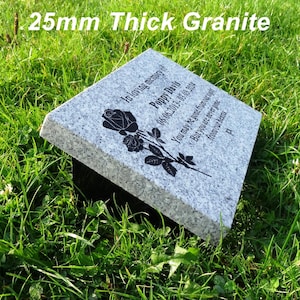 Personalised Sliver Grey Granite Memorial Plaque, Headstone, Remembrance, Sympathy Gift, Stone Grave Marker, Cemetery, Deep Engraved