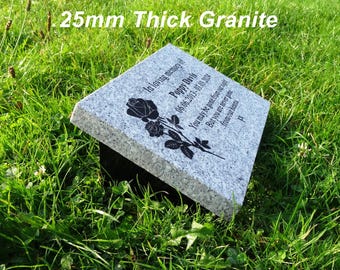 Placa conmemorativa personalizada de granito gris plateado, lápida, recuerdo, regalo de condolencia, marcador de tumba de piedra, cementerio, grabado profundo