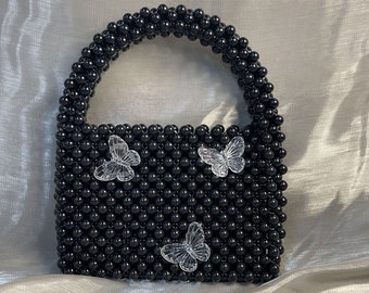 BEGOBAG Butterfly Bag Bead Bag Beading Bag Tote Bag Crystal Bag Handbag Cute Bag Handmade Bag Design Bag Evening Bag Luxury Gift for her