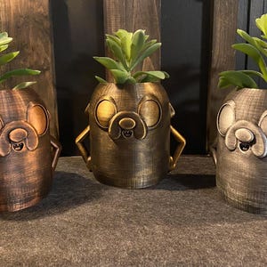 Vintage style cute Dog hand painted Flower Pot Planter Pencil Cup