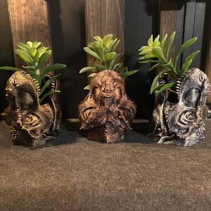 Vintage style T-Rex hand painted Flower Pot Planter Pencil Cup