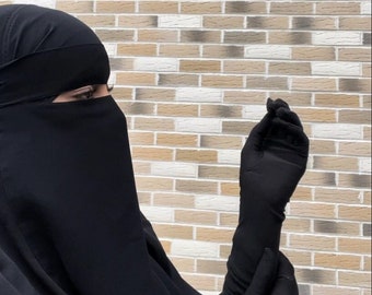 Zwarte Niqab enkele laag