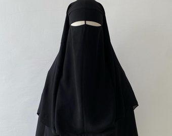 Black Niqab Three Layers