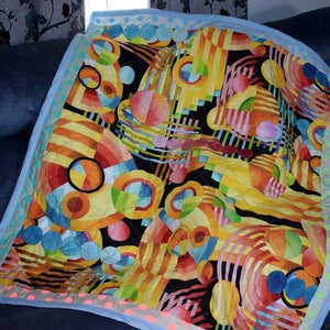 Abstract & Polka Dots Quilted Throw Blanket (approx. 40&quot; x 46&quot;)