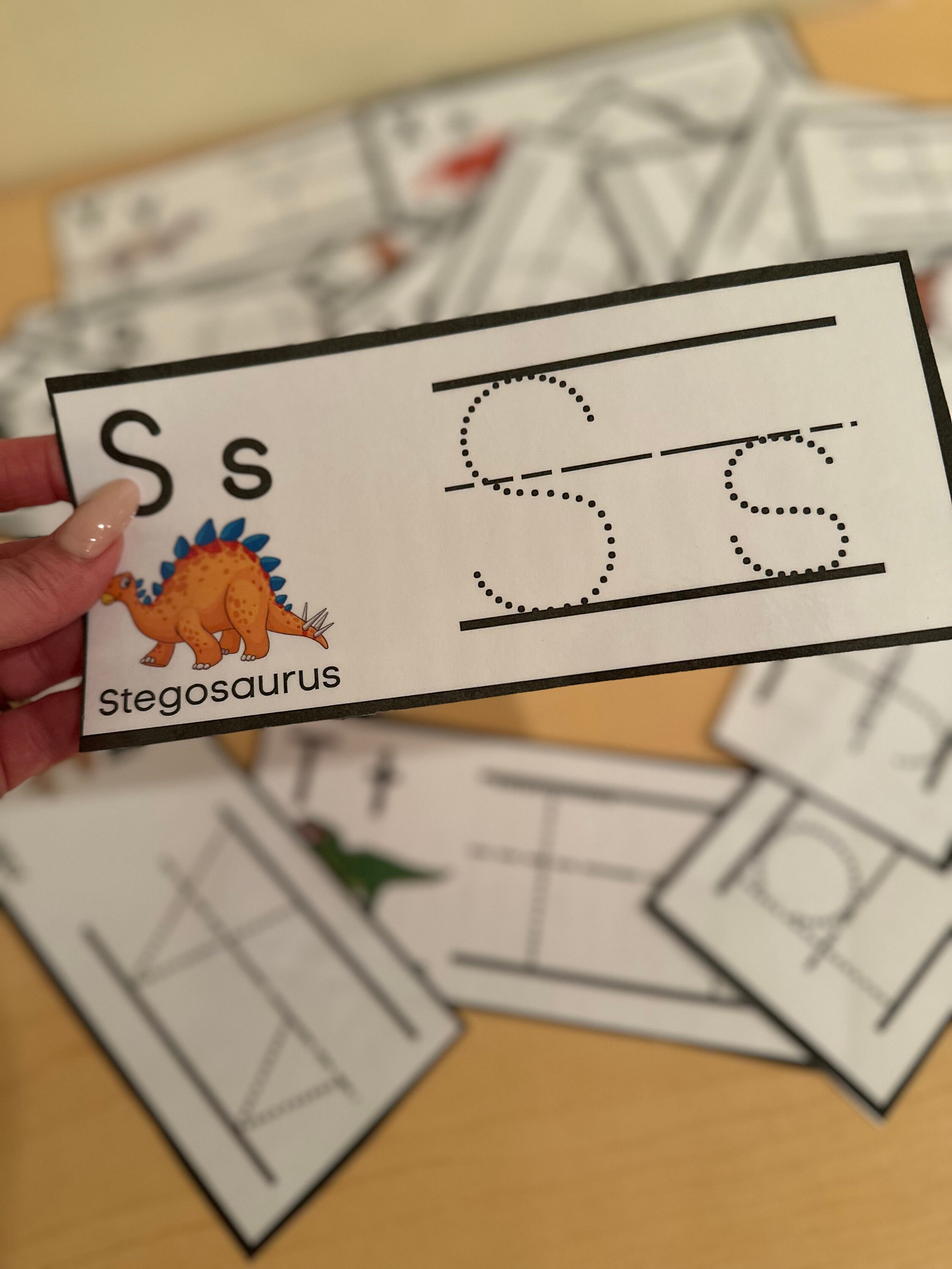 Dinosaur Alphabet Tracing Cards Etsy