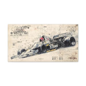 F1 Wall Art Racing Car Canvas Print, Wall Art, Home Decor for Motorsports Enthusiasts, Gift for Racer Fans, Vintage Racing Art