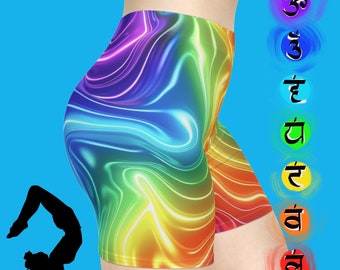 Short de motard Tantra-Yoga pour femme (AOP) - Mélange de polyester confortable qui évacue l'humidité