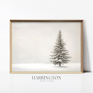Christmas Tree Oil Painting, Winter Landscape Wall Art, Farmhouse Oil Painting, Christmas Tree Artwork,  Holiday Decor, Trendy Xmas Wall Art