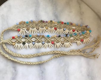 Surf Flower Shell Belt, Beachy Boho Belt Headband Accessory  display picture 2
