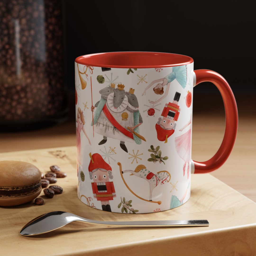Coffee Mug, Nutcracker Design, Holiday Ceramic Cup, Festive Drinkware ...