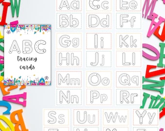 Summer Preschool ABC Flash Cards, Educational Cards, Learn ABCs, Alphabet Flashcards, Kids Alphabet, DIGITAL DOWNLOAD