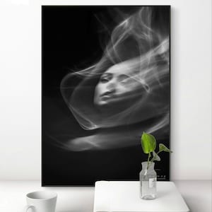 Black & White Minimalist Wall Art Print: Scandinavian Mystical Photography Digital Download