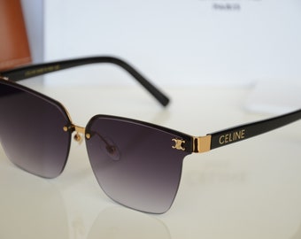 Celine Triomphe Occhiali da sole oro nero Eyewear con scatola CL40241 Sonnenbrille Gafas Occhiali Lunettes