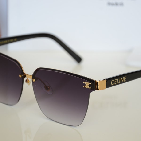 Celine Triomphe Gold Black Sunglasses Eyewear with Box CL40241 Sonnenbrille Gafas Occhiali Lunettes