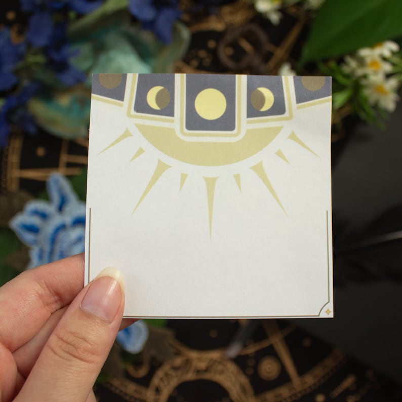 Solo sticky note photo of the Witchy Minimalist Sun and Moon Tarot Card Sticky Notes