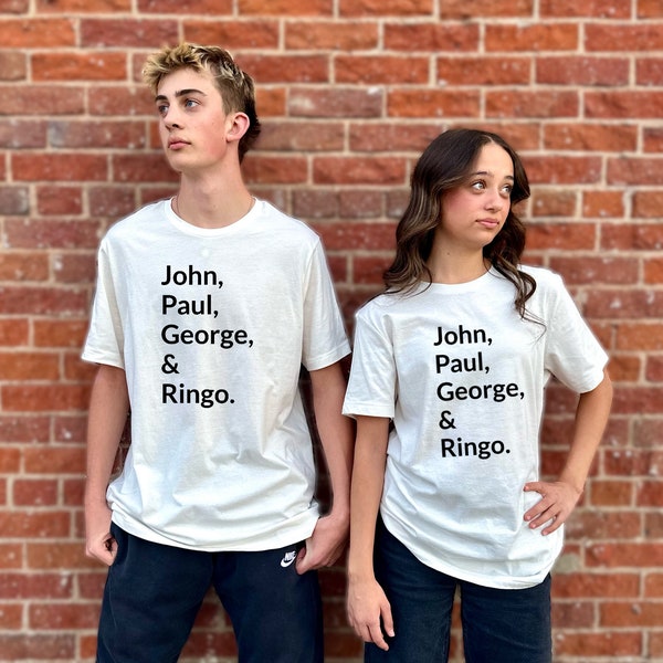 Beatles Hand Screen-Printed T-Shirt | Beatles Band T-shirt | Classic Rock Band | John Paul George Ringo | Oldies Band