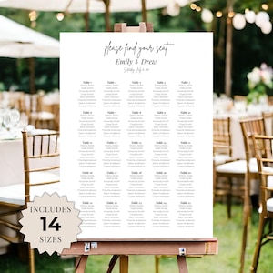 Large Seating Chart Wedding Template, Large Wedding Seating Chart Board, Table Seating Chart, Wedding Seating Charts, Wedding Signs Bundle