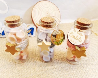 Glass jar filled with candy + decoration + PERSONALIZATION