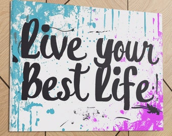 LEINWAND | Motivierende Wandkunst | Positive Affirmationen |  Positive Wanddekor Zitate Wohnkultur Leinwand Kunst | Inspirierende Dekoration