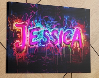 Personalized Name Graffiti Wall Art Print | Custom Name Art | Boys Girls Children's Bedroom | Street Urban Art Decor Colorful | Abstract Art