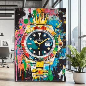 Timepiece Wall Art | Modern Luxury Art Print | Watch Art Decor | Fashion Designer Art | Classic Watch | Man Cave Decor | Statement Piece