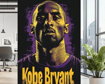 CANVAS PRINT | Kobe Bryant Poster Print | Kobe Bryant Wall Art | Basketball Gift | Man Cave | Kids Room | Kobe Bryant Canvas Art | LA Lakers