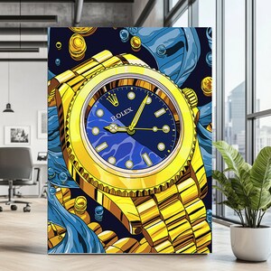 Regarder la décoration murale en toile | Montre d'art de luxe moderne | Impressions de montres | de la montre | Art mural en toile | Décoration murale artistique | Grande toile d'art