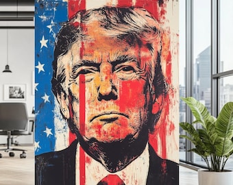 CANVASPRINT | Trump-schilderij | Politiek decor | Maga | Trump-posterafdruk | Donald Trump kunst aan de muur | President Trump-poster | Muurkunst VS