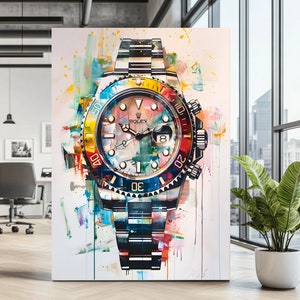 Timepiece Wall Art | Modern Luxury Art Print | Watch Art Decor | Fashion Designer Art | Classic Watch | Oversized Canvas | Statement Piece
