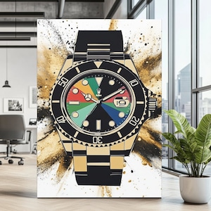 Timepiece Wall Art | Modern Luxury Art Print | Watches Art Decor | Fashion Designer Art | Classic Watch | Man Cave Decor | Statement Piece