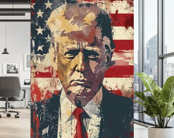 CANVASPRINT | Trump-muurkunst | Politiek decor | Maga-decor | Trump-posterafdruk | Donald Trump kunst aan de muur | President Trump-poster | VS