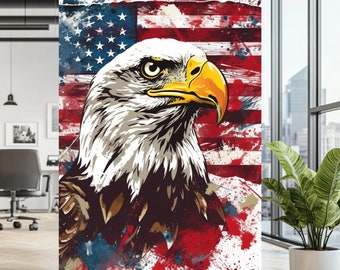 American Flag Bald Eagle Canvas Print | Patriotic Wall Art for Modern Home Decor | Patriotic Wall Decor | Modern USA Pride Freedom Wall Art