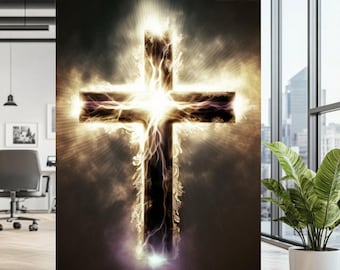Cross Wall Art | Christian Jesus Wall Art |  Positive Wall Decor | Religious Decor | Bible Wall Art | Inspirational Decor | Modern Artwork