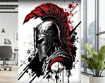 CANVAS PRINT | Spartans Wall Art | Spartan Warrior Print |  Man Cave Gift | Ancient Greek Warriors Art | Spartans Helmet Print | Modern Art