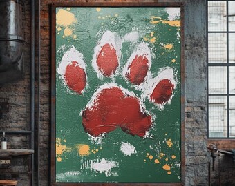 Animal Paw Print Canvas | Wildlife Wall Art Poster | Rustic Paw Print Decor | Animal Lover Artwork | Pet Inspired Wall Print | Abstract Paw