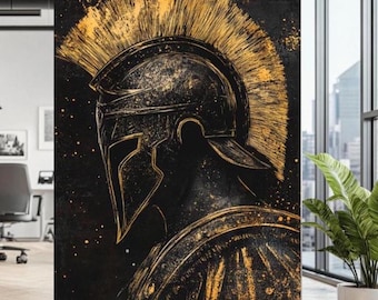 Spartan Helmet Warrior Art | Ancient Greek Warrior Print, Modern Canvas or Poster