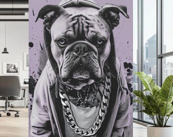 CANVAS PRINT | Dog Wall Art | Pet Portrait Wall Art | Pet Memorial Art | Dog Canvas Art Custom | Bulldog | Dog Wall Decor | Animal Decor