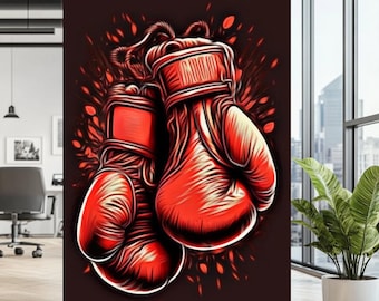 Boxing Gloves Canvas | Modern Fighter Wall Art | Sports Wall Decor | Boxing Gym Decor | Motivational Boxing Poster | Gift for Fighters