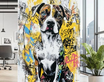 犬 - 動物ポップアート、犬のプリント、動物キャンバス、カラフルな