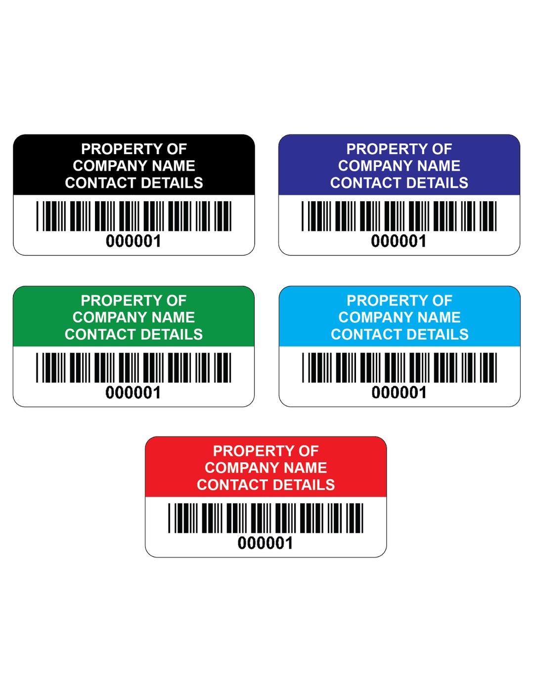 Barcode Personalised Asset ID Tag Labels 38x20mm AB-0004 - Etsy UK