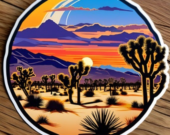 Joshua Tree Vinyl Sticker: Desert Sunset Scene