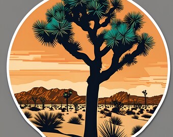 Joshua Tree Desert Scene Vinyl Sticker