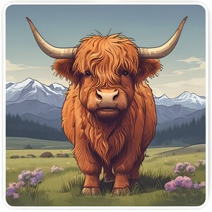 Highland Cow Sticker, Highland Cattle Sticker, Cute Highland Cow Sticker, Adorable Highland Cow Stickers