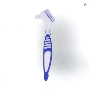Dual-Head Denture Brush: Non-Slip Grip, Deep Cleaning