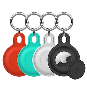 Silicone AirTag Case with Keyring - Protective Cover for Apple AirTag, Weatherproof and Durable, Secure Clip for Keys, Bags, Pets, and More