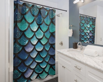 Galactic Mermaidcore Shower Curtains - Vibrant Bathroom Makeover, Whimsical Gift for Mermaid Enthusiasts