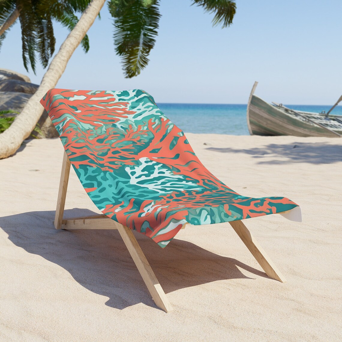 Aperturee Sea Star Seahorse Coral Pattern Round Beach Towel