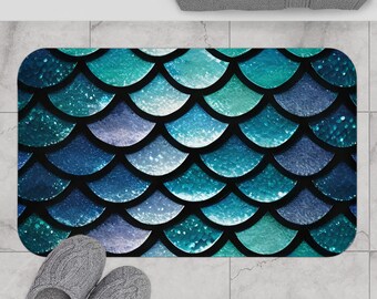 Galactic Mermaidcore Bath Mat - Soft, Absorbent, and Decorative, Ideal for Ocean Lovers