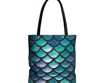 Tote Bag- Galactic Mermaid Print, Durable Carryall for Everyday Use, Unique Gift for Beach Lovers